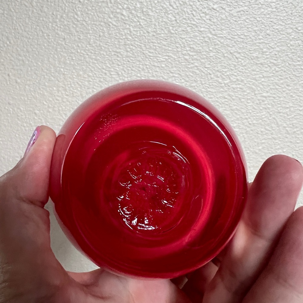 Glassybaby bright red votive handblown glass candle holder - Picture 3 of 4